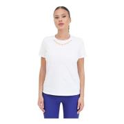 Elisabetta Franchi Vit T-shirt med Charms för Kvinnor White, Dam