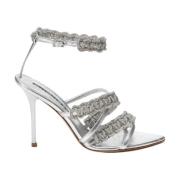 Hibourama Glamorös Olivia Metallisk Lädersandal Gray, Dam