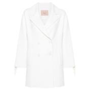 Twinset Double-Breasted Coats White, Dam