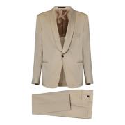 Low Brand Single Breasted Suits Beige, Herr