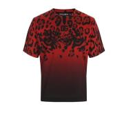 Dolce & Gabbana Animalier Bomull T-shirt Red, Herr