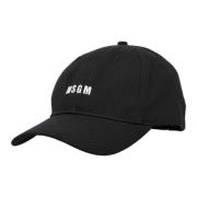 Msgm Unisex Baseball Hat Street Style Black, Herr