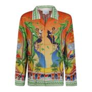 Casablanca Kubansk Krage Långärmad Skjorta Multicolor, Herr