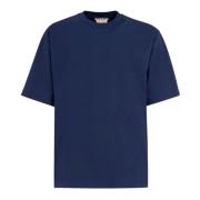 Marni Blå Bomull Logo T-shirt Blue, Herr