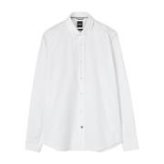 Boss Vit Button-Up Skjorta White, Herr