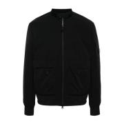 C.p. Company Svart Nylon Bomberjacka med Lastficka Black, Herr