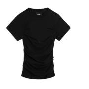 Axel Arigato Ria Gathered T-Shirt Black, Dam