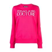 Versace Jeans Couture Rosa Bomull Fleece Tröja Pink, Dam