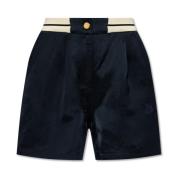 Palm Angels Shorts med logotyp Blue, Dam