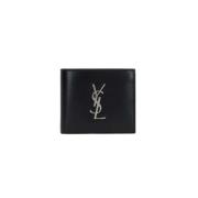 Saint Laurent Svart Plånbok i Slät Läder med YSL Logo Black, Herr