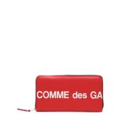 Comme des Garçons Röd Slät Läder Plånbok med Dragkedja Red, Herr