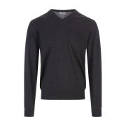 Fedeli V-neck Knitwear Gray, Herr