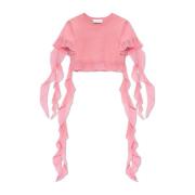 Blumarine T-shirt med volanger Pink, Dam