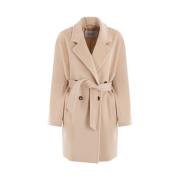 Max Mara Dubbelknäppt ull- och kaschmirrock Beige, Dam