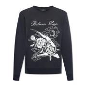 Balmain Tryckt sweatshirt Black, Herr