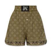 Palm Angels Shorts med paisley mönster Green, Dam