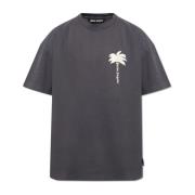 Palm Angels T-shirt med logotyp Gray, Herr