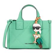 Karl Lagerfeld Elegant Varsity Tote Väska Green, Dam