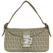 Fendi Vintage Pre-owned Canvas axelremsvskor Green, Dam