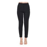 Patrizia Pepe Cropped Trousers Black, Dam