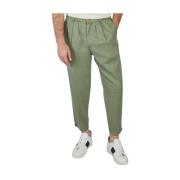 Olow Paris Cropped Trousers Green, Herr