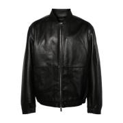 Calvin Klein Leather Jackets Black, Herr