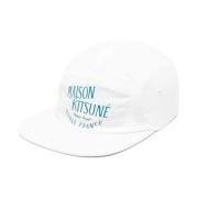 Maison Kitsuné Milk Logo Baseball Cap White, Herr