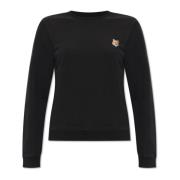 Maison Kitsuné Sweatshirt med logotyp Black, Dam