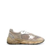 Golden Goose Taupe Silver White Running Dad Sneakers Multicolor, Herr