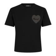 Dsquared2 Svart Logotyp T-shirt Rund Hals Black, Dam