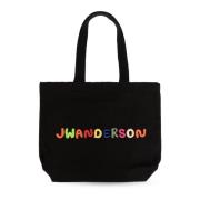 JW Anderson Shopper väska med logotyp Black, Herr