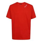 Balmain Stitch Krage T-Shirt - Straight Fit Red, Herr