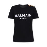 Balmain Logo T-shirt Black, Dam