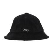 Obey Svart Cord Bucket Hat Streetwear Black, Herr