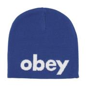 Obey Blå Streetwear Beanie Blue, Herr