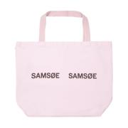 Samsøe Samsøe Canvas Shopper Väska Pink, Dam
