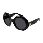 Gucci Unika solglasögon med ikoniskt webbmotiv Black, Dam