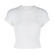 Genny Round-neck Knitwear White, Dam