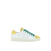 Panchic P01 Women's Lace-Up Shoe Leather Suede White-Yellow-Pepper Gre...