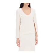 Roland Mouret Long Sleeve Tops White, Dam