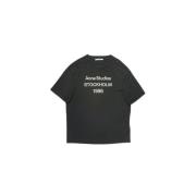 Acne Studios Klassisk Vit Bomull T-shirt Black, Herr