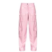 Pinko Leather Trousers Pink, Dam