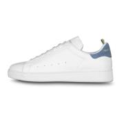 Officine Creative Handgjorda lädersneakers med mockapatch White, Herr