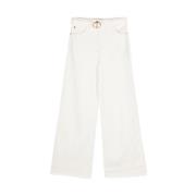 Twinset Wide Trousers White, Dam