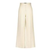 Max Mara Wide Trousers Beige, Dam