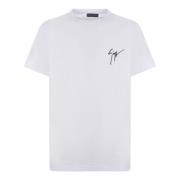 Giuseppe Zanotti Vit Bomull T-shirt med Broderad Logotyp White, Herr