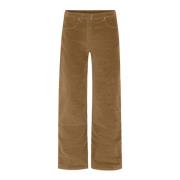 LauRie Wide Trousers Brown, Dam