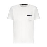 Fay Klassisk Vit Bomullst-shirt med Ficka White, Herr