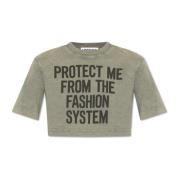 Moschino Beskuren T-shirt Gray, Dam
