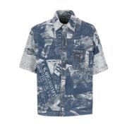 Versace Jeans Couture Short Sleeve Shirts Blue, Herr